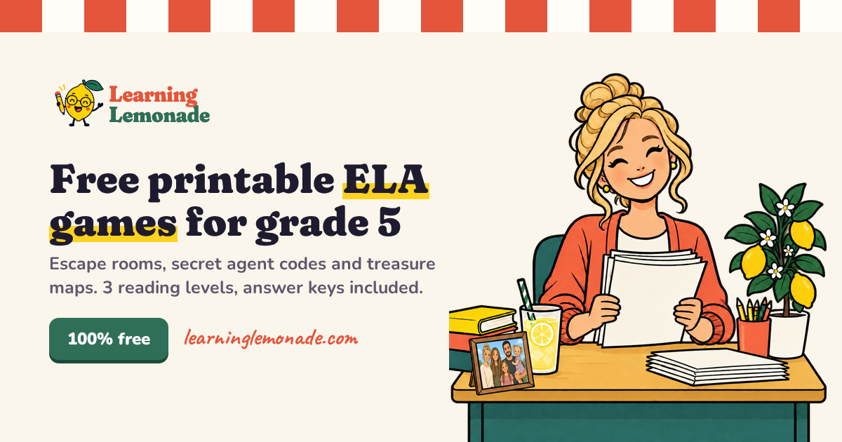 Grade Lemonade Learning Lemonade | Free 5th Grade ELA Games and Worksheets